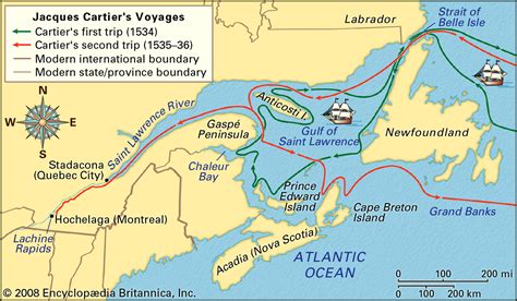 Jacques Cartier voyage map